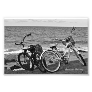Fahrräder am Meer Fotodruck