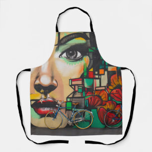 Fahrräder an der Graffiti-Wand Schürze