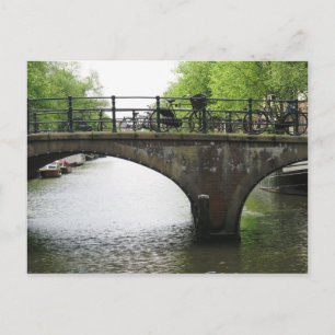 Fahrräder auf der Amsterdam Bridge PostCard Postkarte
