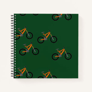 Fahrräder auf grün notizbuch