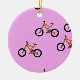 Fahrräder auf rosa keramik ornament