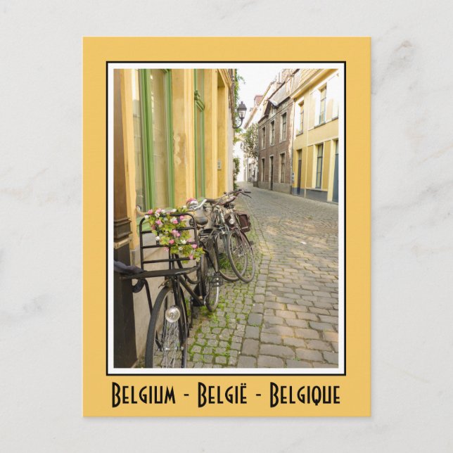 Fahrräder in Belgien Postkarte (Vorderseite)