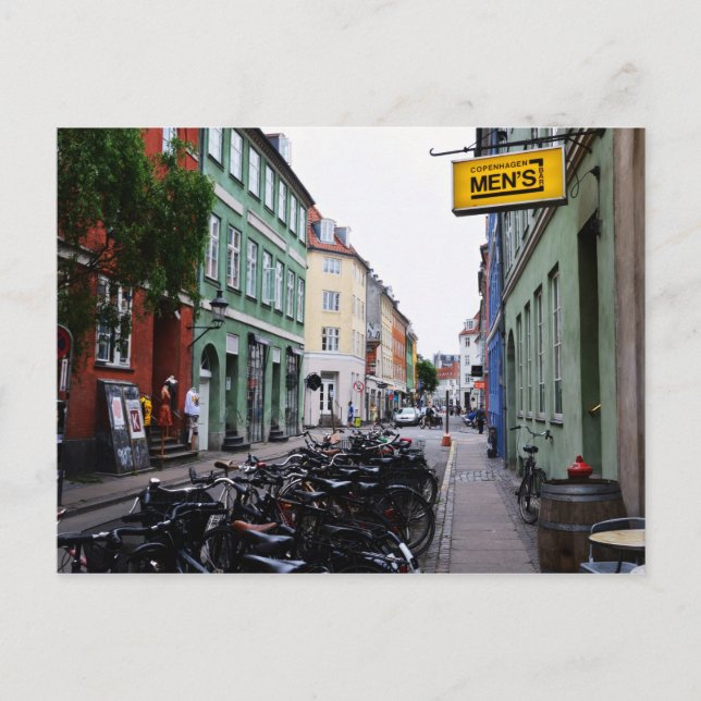 Fahrräder in der Old Copenhagen Street Postkarte (Vorderseite)