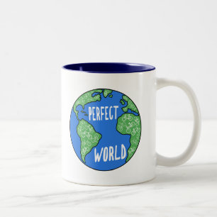 Fahrräder machen eine perfekte Welt Zweifarbige Tasse
