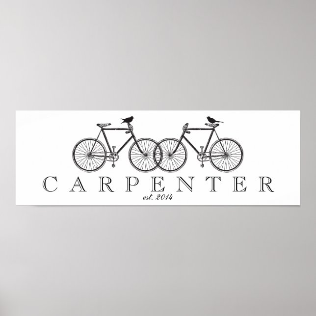 Fahrräder mit Birds Family Print Poster (Vorne)