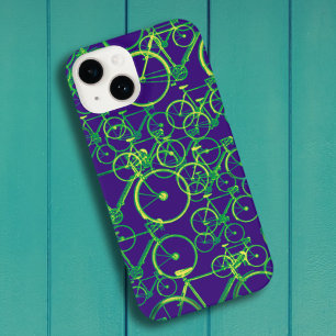 Fahrräder mit überlegener Fahrweise auf blau iPhone 14 Hülle