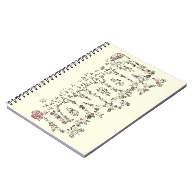 Fahrräder rund um London detaillierte Abbildung  Notizblock (Linke Seite)