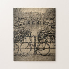 Fahrräder u. Kanäle - klassisches Amsterdam - Puzzle