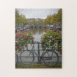 Fahrräder und Kanäle in Amsterdam - 11x14 - 252 pc Puzzle