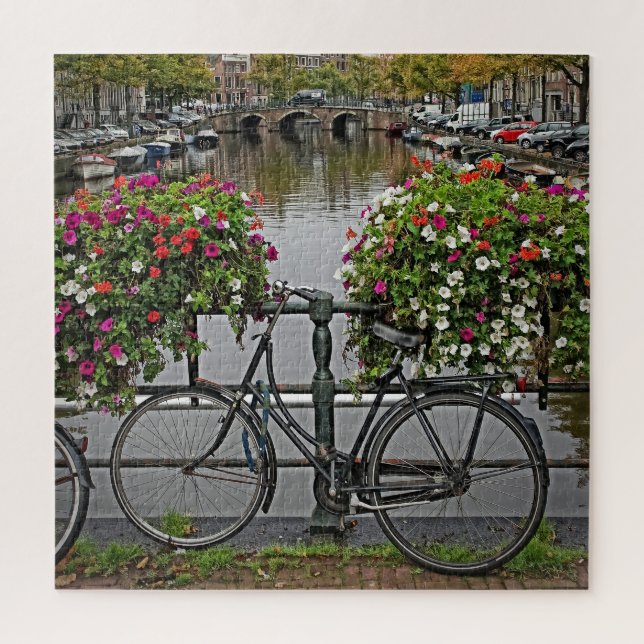 Fahrräder und Kanäle in Amsterdam - 20x20 676 pc Puzzle (Vertikal)