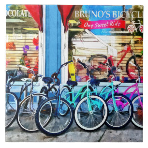 Fahrräder und Schokolade Fliese