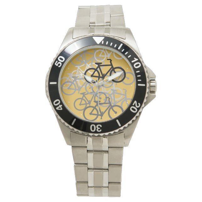 Fahrräder.. wählen Sie Ihre Hintergrundfarbe. Armbanduhr (Vorderseite)