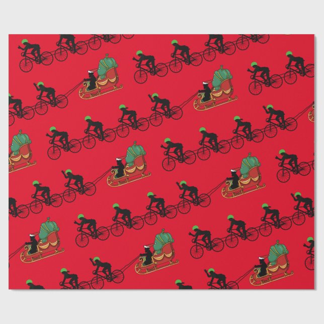 Fahrräder ziehen das Schlittenwrapping Paper des W Geschenkpapier (Flach)