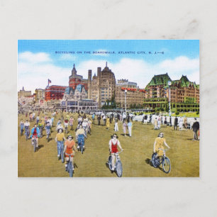 Fahrradfahren auf dem Boardwalk Postkarte