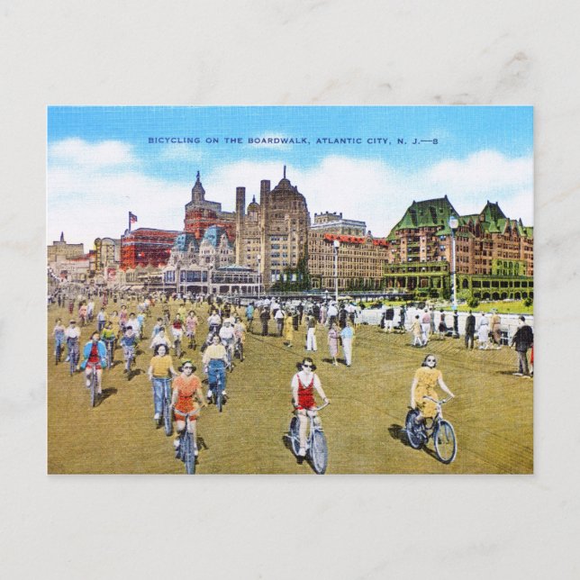 Fahrradfahren auf dem Boardwalk Postkarte (Vorderseite)