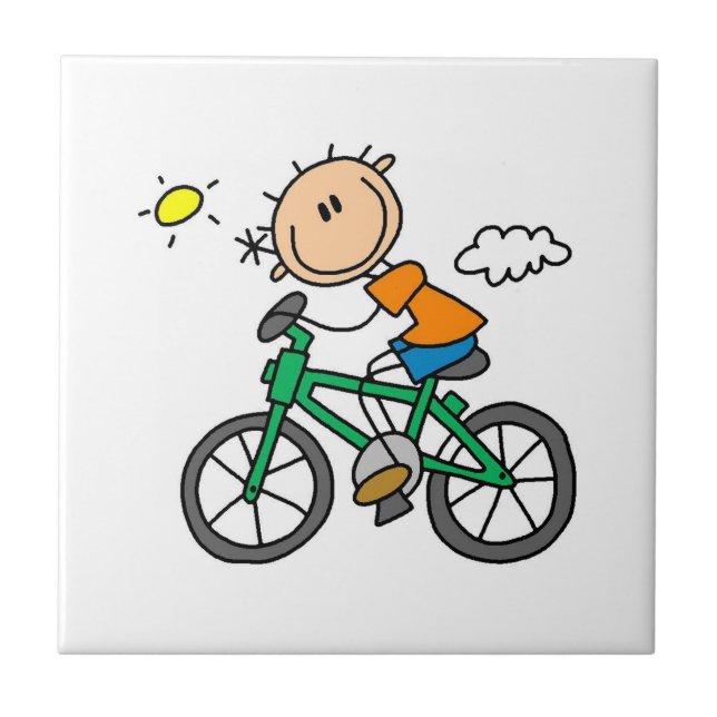 Fahrradfahren - Männlich Fliese (Vorderseite)