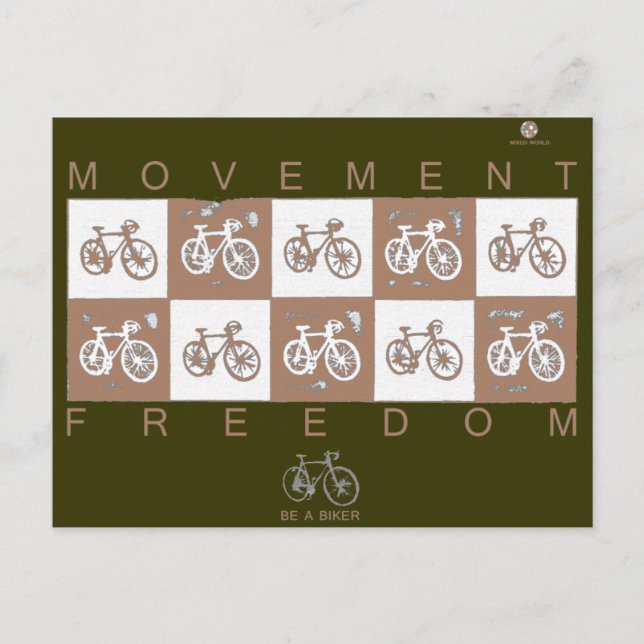 Fahrradfahren Postkarte (Vorderseite)