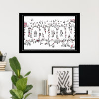 Fahrradfahren rund um London Line Art