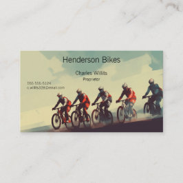 Fahrradfahrer auf einer schmutzigen Straße Visitenkarte