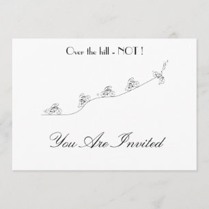 Fahrradfahrer, die über den Hügel fahren, individu Einladung