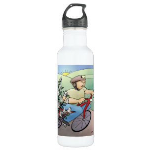 Fahrradfahrer Edelstahlflasche