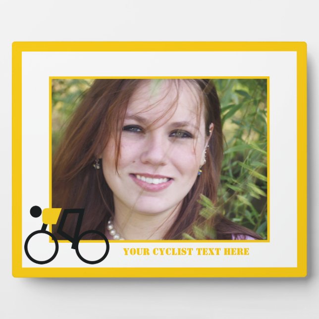 Fahrradfahrer fahren nach seinem Brauch Fotoplatte (Vorderseite)