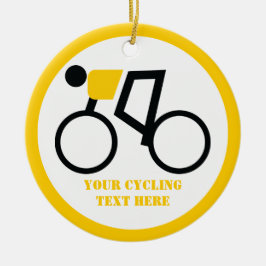 Fahrradfahrer fahren nach seinem Brauch Keramikornament
