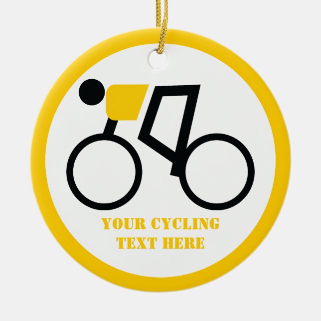 Fahrradfahrer fahren nach seinem Brauch Keramikornament (Vorne)