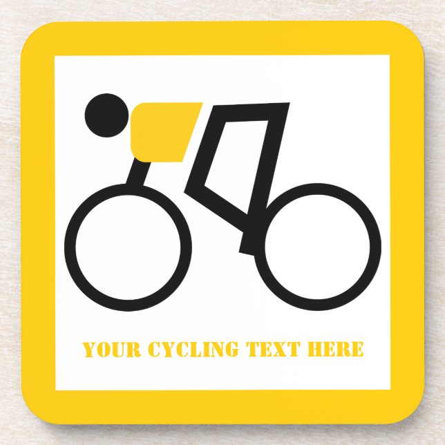 Fahrradfahrer fahren nach seinem Brauch Untersetzer (Vorderseite)