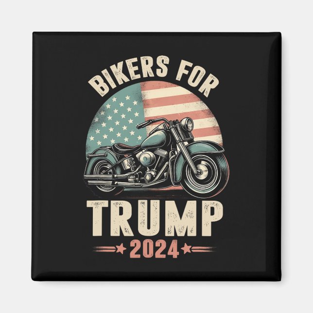 Fahrradfahrer für Trump 2024 US-amerikanische Flag Magnet (Vorne)