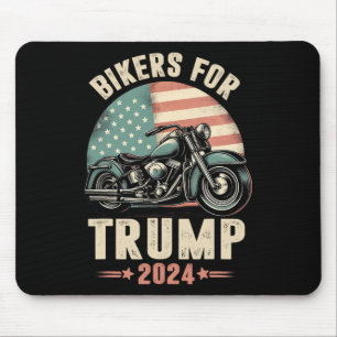 Fahrradfahrer für Trump 2024 US-amerikanische Flag Mousepad