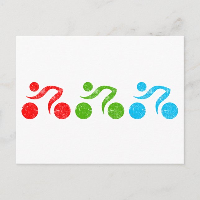 Fahrradfahrer in Aktion Postkarte (Vorderseite)