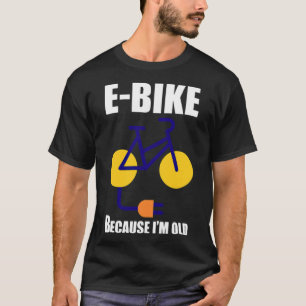 Fahrradfahrer mit elektrischem Fahrrad großes Fahr T-Shirt