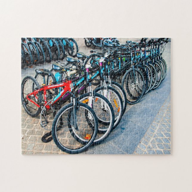 Fahrradfahrer Parkplatz Jigsaw Puzzle (Horizontal)