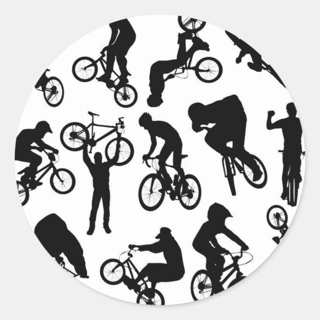 Fahrradfahrer Runder Aufkleber (Vorderseite)