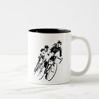 Fahrradfahrer - Schatten -2 Zweifarbige Tasse