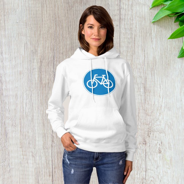Fahrradfahrer-Schild Womens Hoodie (Von Creator hochgeladen)