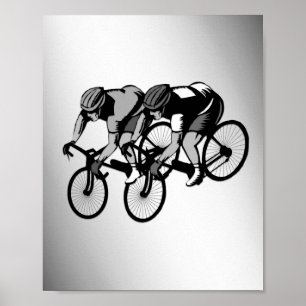 Fahrradfahrer Silber Poster
