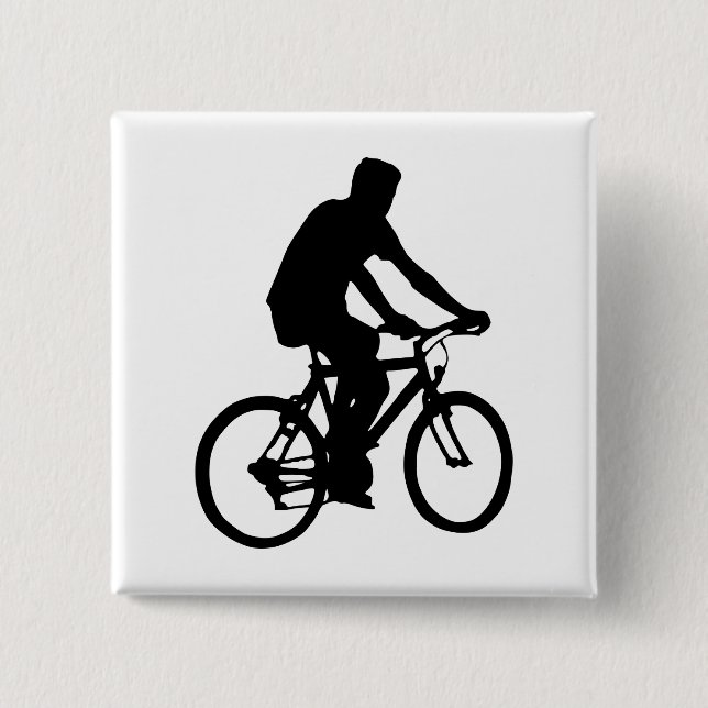 Fahrradfahrer-Silhouette Button (Vorderseite)