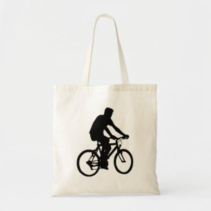 Fahrradfahrer-Silhouette Tragetasche