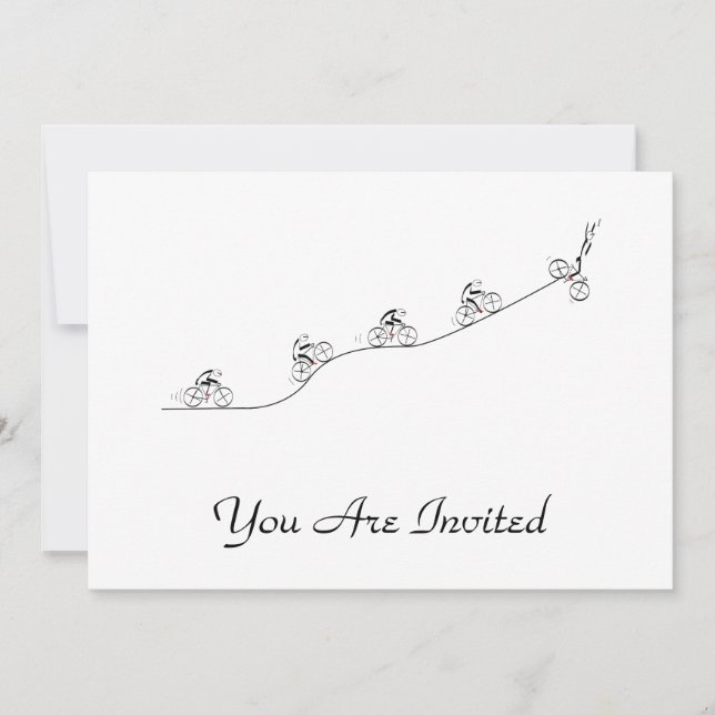 Fahrradfahrer über den Hügel Einladung (Vorderseite)