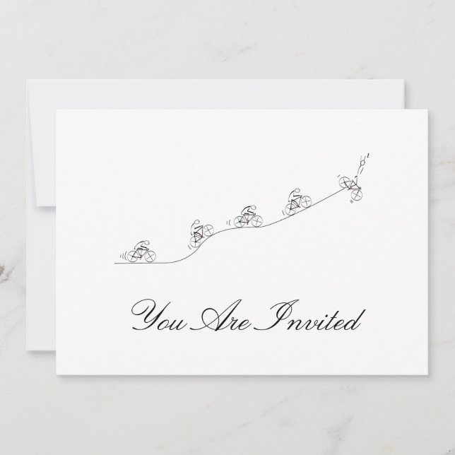 Fahrradfahrer über den Hügel Einladung (Vorderseite)