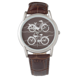 Fahrradfahrer Weiße Uhr