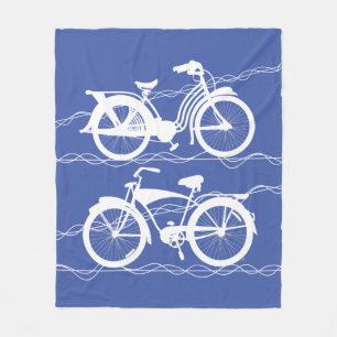 Fahrradfahrer White Fleece Blanket
