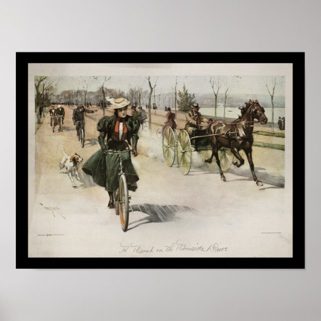 Fahrradfahrerin 1897 poster (Vorne)