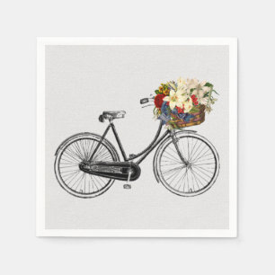 Fahrradfahrrad-Blume der Papierservietten weiße