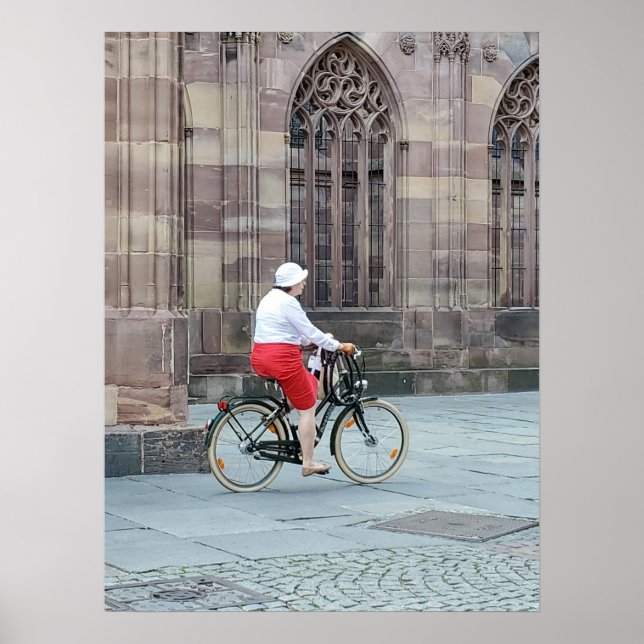 Fahrradfrau Poster (Vorne)