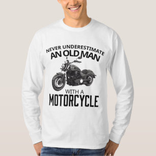 Fahrradgeschenk unterschätzt Alte Motorräder nie T-Shirt