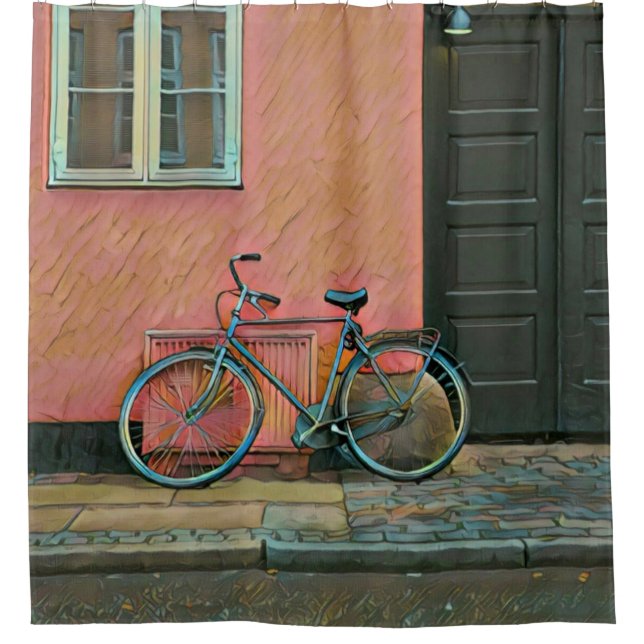 Fahrradgeschenke für sie duschvorhang (Vorderseite)