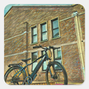 Fahrradgifte für sie quadratischer aufkleber